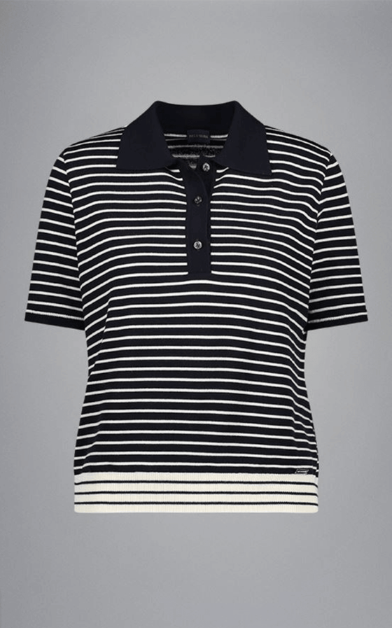 Paul & Shark Ladies - Polo manches courtes rayé de laine mérinos - LE CAPITAINE D'A BORD