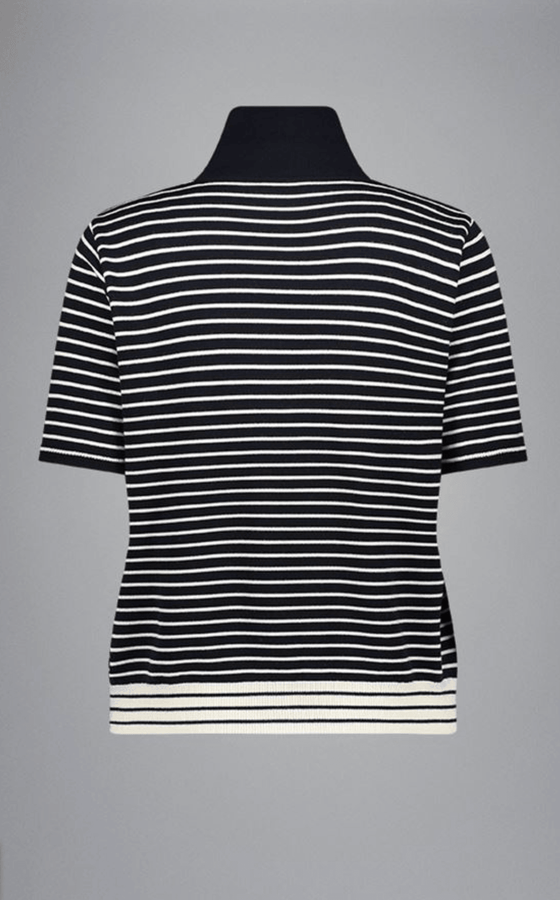 Paul & Shark Ladies - Polo manches courtes rayé de laine mérinos - LE CAPITAINE D'A BORD