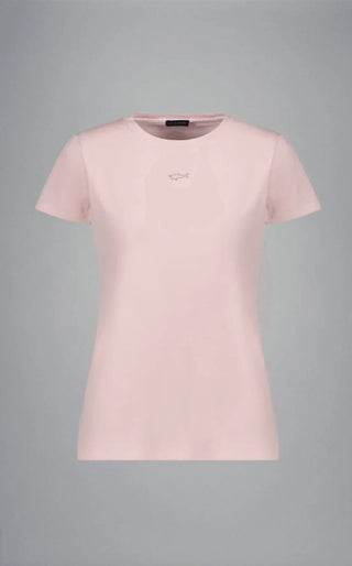Paul & Shark Ladies - T-shirt manches courtes de coton avec requin Swarovski pour femme - LE CAPITAINE D'A BORD