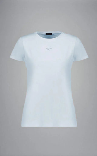 Paul & Shark Ladies - T-shirt manches courtes de coton avec requin Swarovski pour femme - LE CAPITAINE D'A BORD