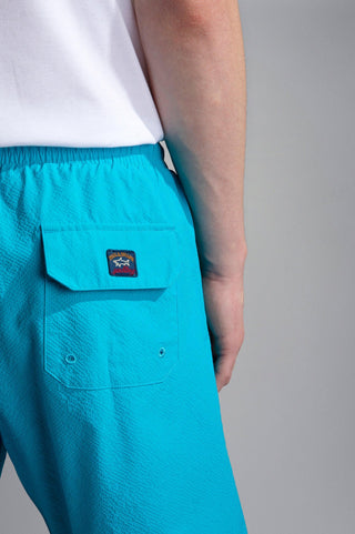 Paul & Shark - Maillot de bain seersucker avec badge - LE CAPITAINE D'A BORD