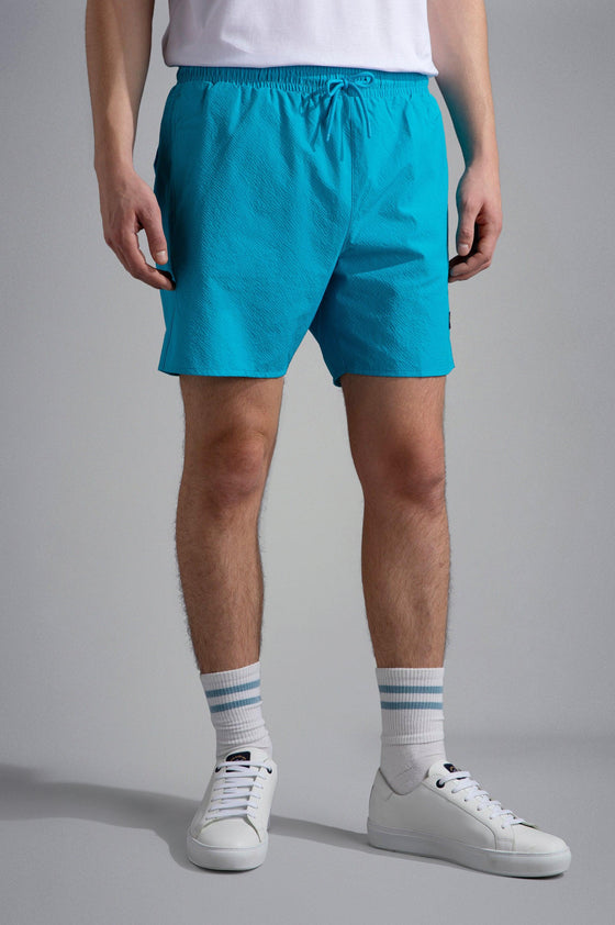 Paul & Shark - Maillot de bain seersucker avec badge - LE CAPITAINE D'A BORD