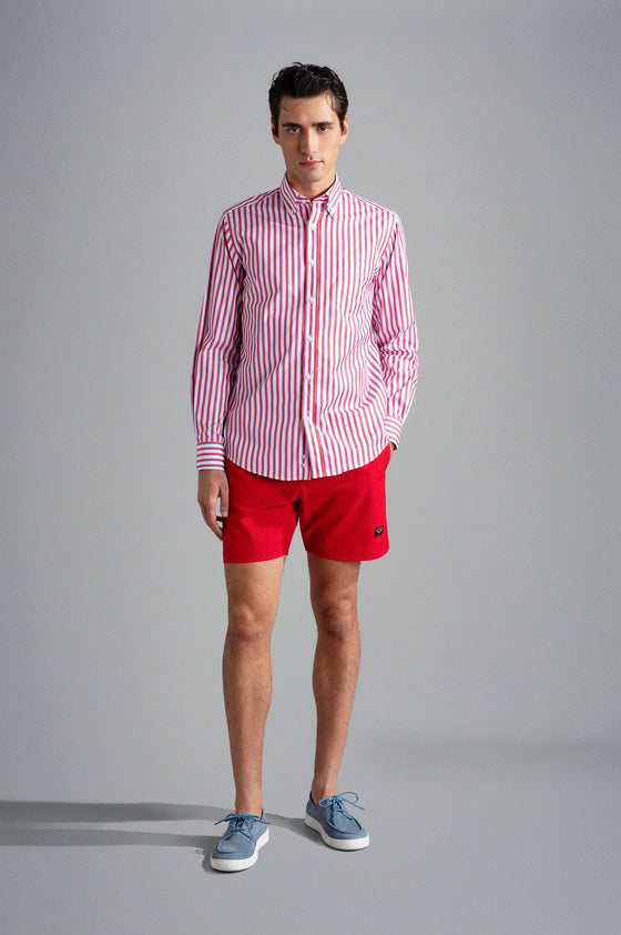 Paul & Shark - Maillot de bain seersucker avec badge - LE CAPITAINE D'A BORD