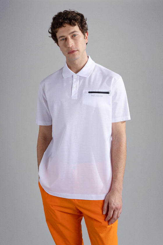 Paul & Shark - Polo manches courtes coton piqué avec poche zip - LE CAPITAINE D'A BORD