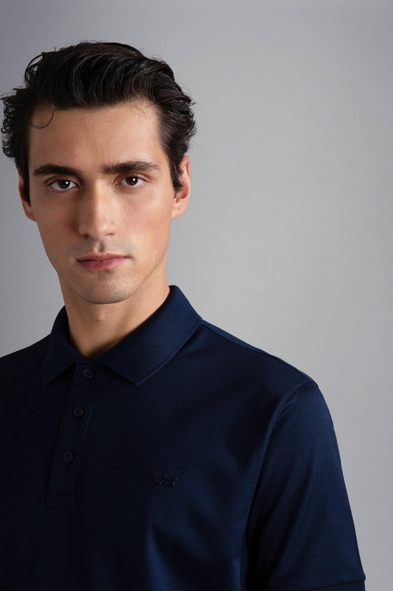 Paul & Shark - Polo manches courtes coton piqué requin métallique - LE CAPITAINE D'A BORD