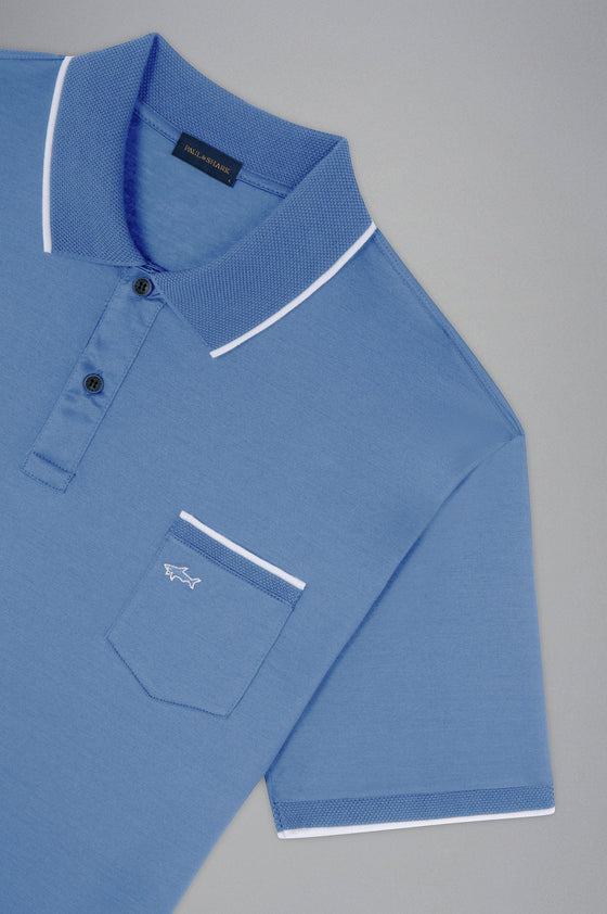 Paul & Shark - Polo uni manches courtes coton piqué avec bordures contrastées - LE CAPITAINE D'A BORD