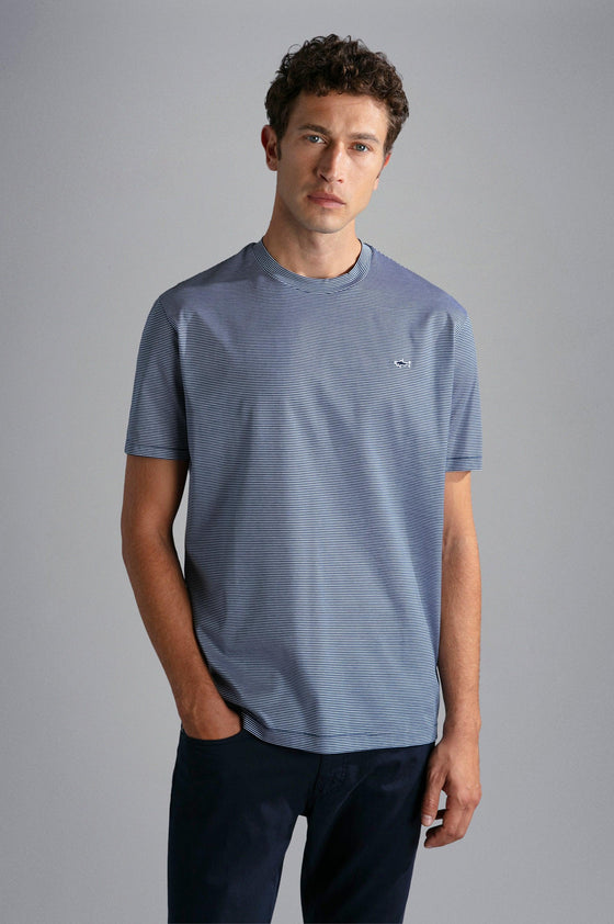 Paul & Shark - T-shirt de coton à mini-rayures - LE CAPITAINE D'A BORD