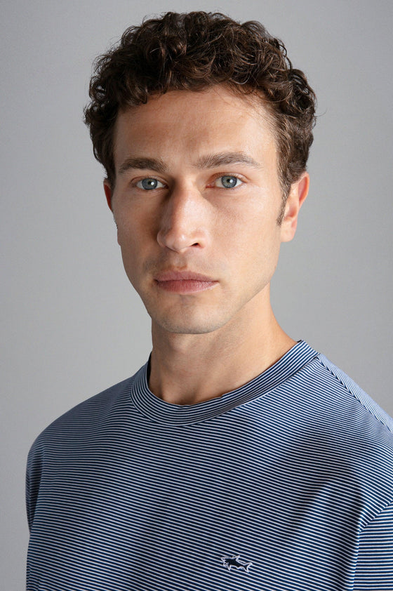 Paul & Shark - T-shirt de coton à mini-rayures - LE CAPITAINE D'A BORD