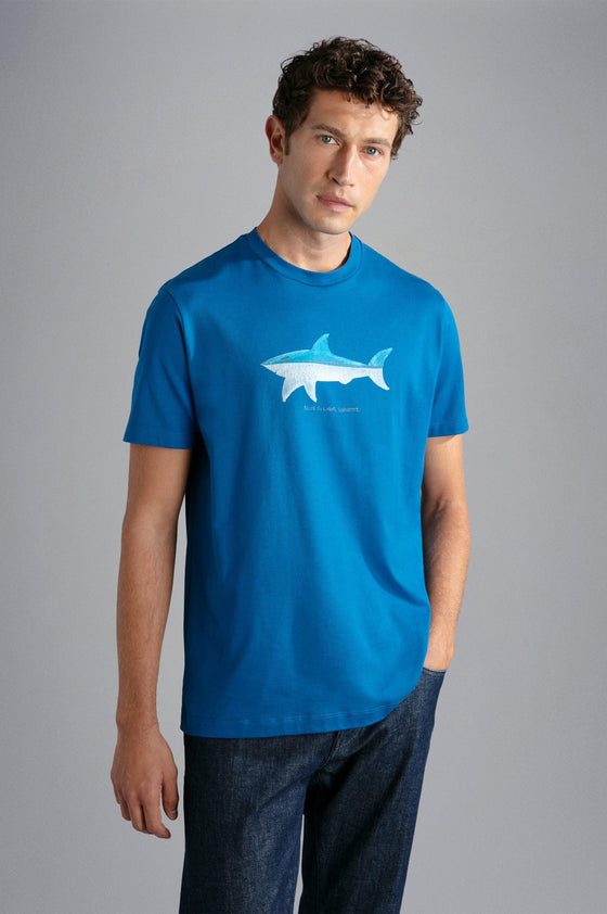 Paul & Shark - T-shirt manches courtes de coton Blue Silver Corvette "par Bixio" - LE CAPITAINE D'A BORD
