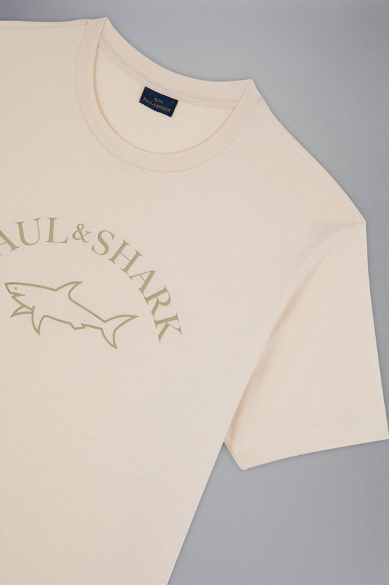 Paul & Shark - T-shirt manches courtes de coton logo doré - LE CAPITAINE D'A BORD