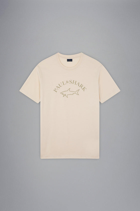 Paul & Shark - T-shirt manches courtes de coton logo doré - LE CAPITAINE D'A BORD