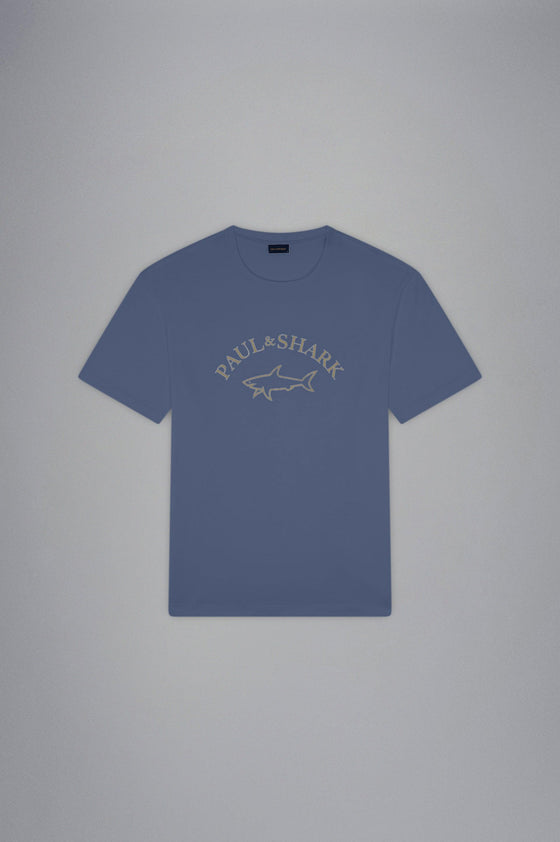 Paul & Shark - T-shirt manches courtes de coton logo doré - LE CAPITAINE D'A BORD