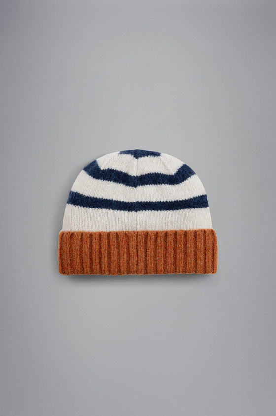 Paul & Shark - Tuque de laine rayée avec badge Fisherman - LE CAPITAINE D'A BORD