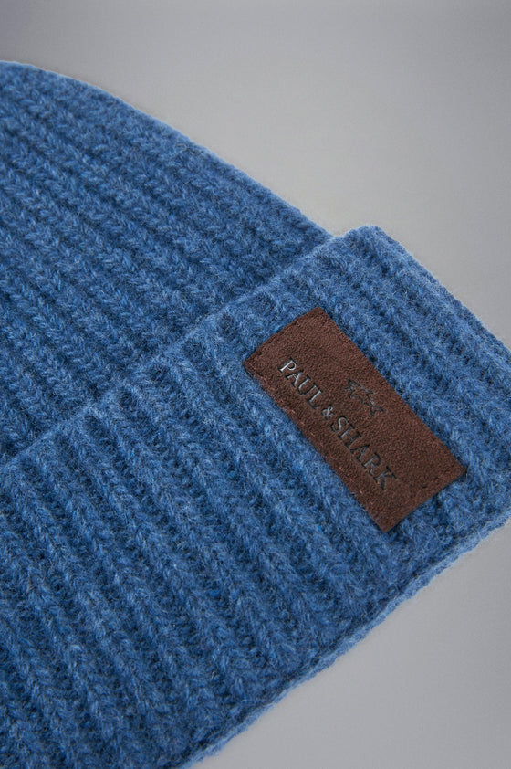 Paul & Shark - Tuque de tricot laine Re-Wool avec badge de cuir - LE CAPITAINE D'A BORD
