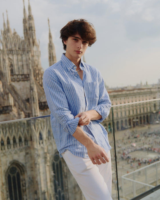 Paul & Shark - Chemise de lin manches longues à rayures - LE CAPITAINE D'A BORD