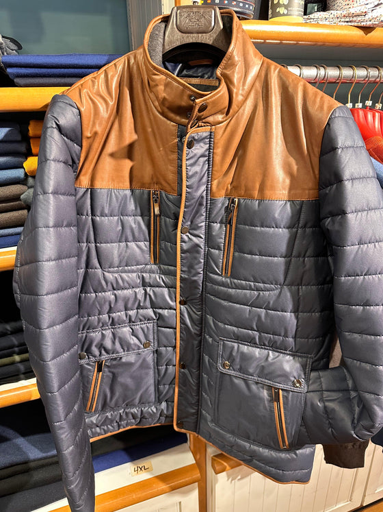 Regency - Kansas - Manteau matelassé avec cuir - LE CAPITAINE D'A BORD