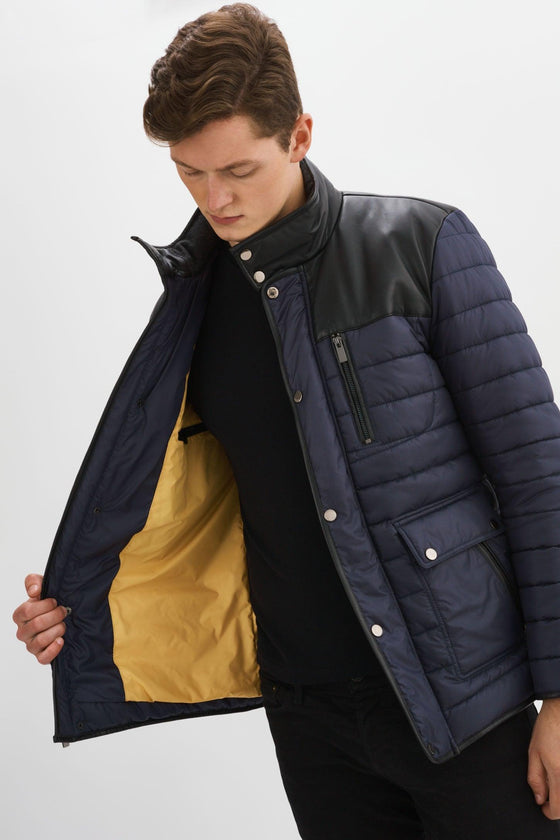 Regency - Kansas - Manteau matelassé avec cuir - LE CAPITAINE D'A BORD