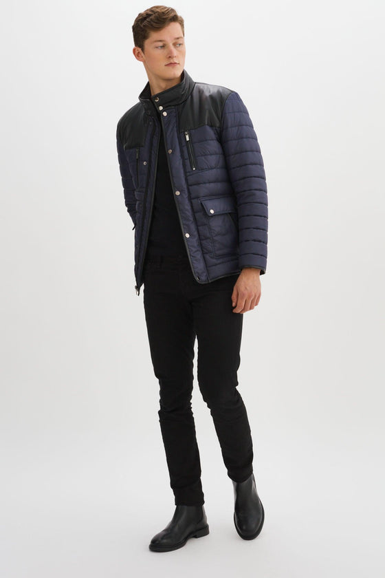 Regency - Kansas - Manteau matelassé avec cuir - LE CAPITAINE D'A BORD