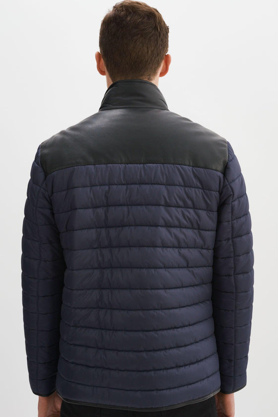 Regency - Kansas - Manteau matelassé avec cuir - LE CAPITAINE D'A BORD