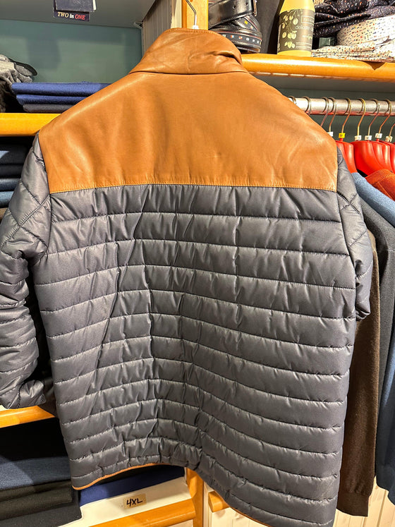 Regency - Kansas - Manteau matelassé avec cuir - LE CAPITAINE D'A BORD