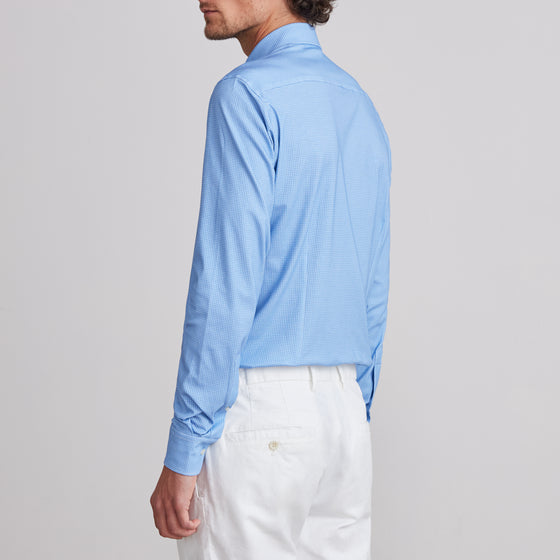 Emanuel Berg - Byron - Chemise manches longues à motifs Albini 4Flex - Modern Fit - Bleu
