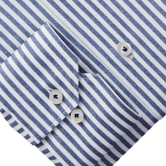 Emanuel Berg - Byron - Chemise manches longues à rayures Albini 4Flex - Modern Fit - Marine