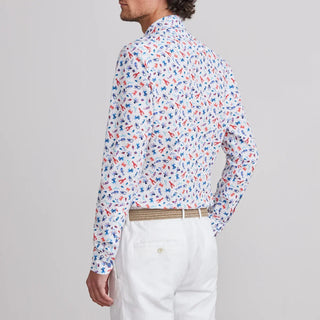 Emanuel Berg - Chemise manches longues coton seersucker imprimée