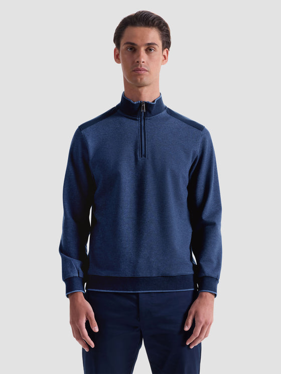 Bugatchi - Chandail col zip de coton et modal