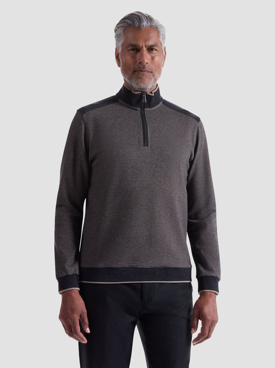 Bugatchi - Chandail col zip de coton et modal