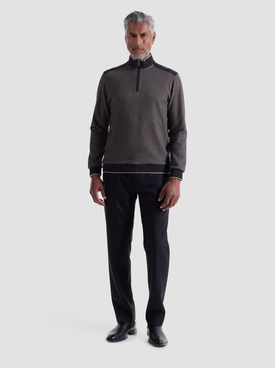 Bugatchi - Chandail col zip de coton et modal