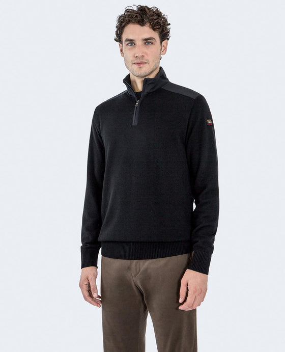 Paul & Shark - Col zip de laine avec appliqués de nylon - LE CAPITAINE D'A BORD