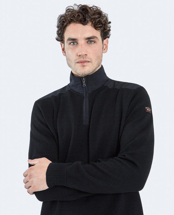 Paul & Shark - Col zip de laine avec appliqués de nylon - LE CAPITAINE D'A BORD