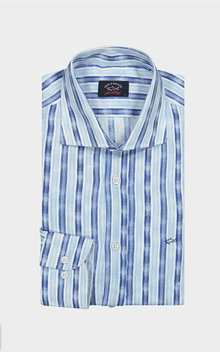  Paul & Shark - Chemise manches longues à rayures de lin - J Fit - LE CAPITAINE D'A BORD