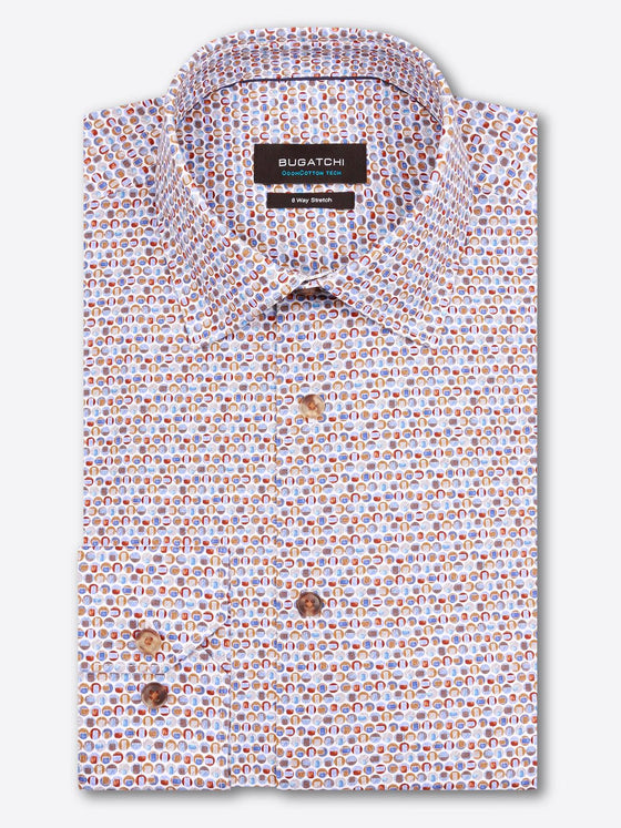 Bugatchi - Chemise manches longues à pois OoohCotton® - LE CAPITAINE D'A BORD