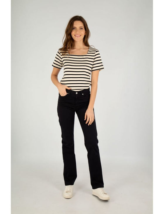 Armor-Lux - Coursive - Marinière coton équitable manches courtes - Ivoire/Marine - LE CAPITAINE D'A BORD