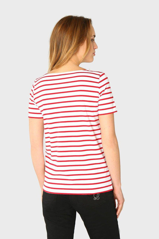 Armor-Lux - Hoëdic - Marinière coton léger manches courtes pour femme - LE CAPITAINE D'A BORD