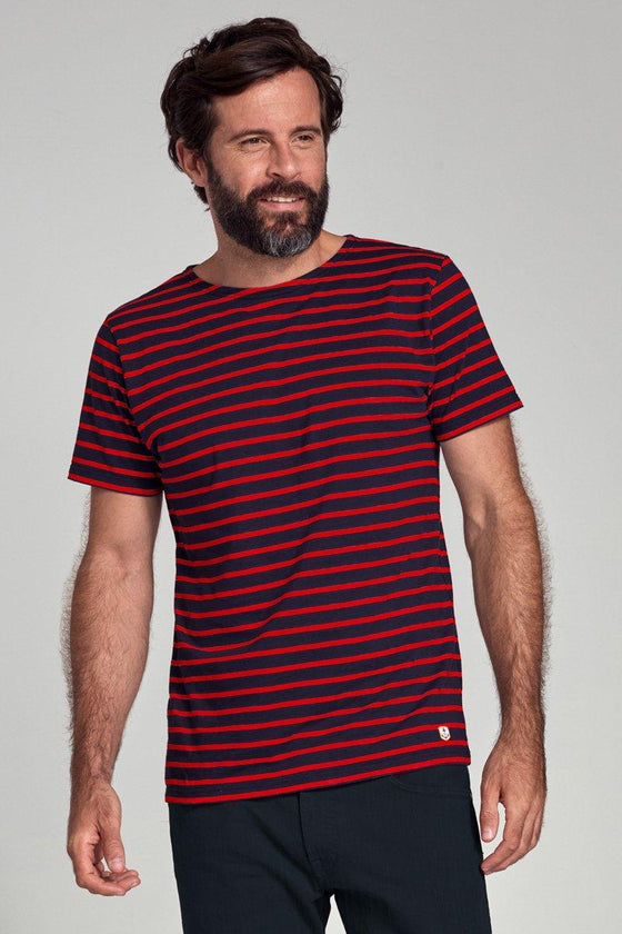 Armor-Lux - Hoëdic - Marinière coton léger manches courtes pour homme - LE CAPITAINE D'A BORD