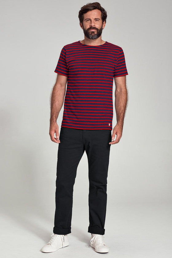 Armor-Lux - Hoëdic - Marinière coton léger manches courtes pour homme - LE CAPITAINE D'A BORD