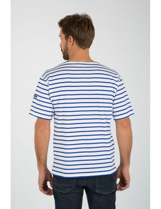 Armor-Lux - Théviec - Marinière manches courtes de coton - Blanc/Étoile - LE CAPITAINE D'A BORD