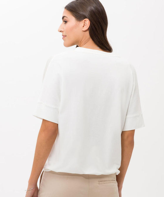 BRAX - Cila - Blouse manches courtes de coton/modal - LE CAPITAINE D'A BORD