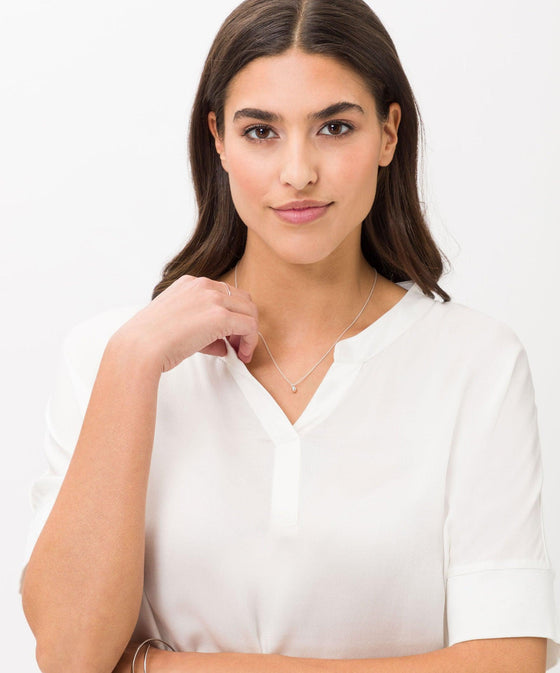 BRAX - Cila - Blouse manches courtes de coton/modal - LE CAPITAINE D'A BORD