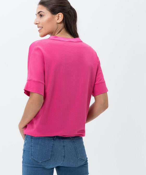 BRAX - Cila - Blouse manches courtes de coton/modal - LE CAPITAINE D'A BORD