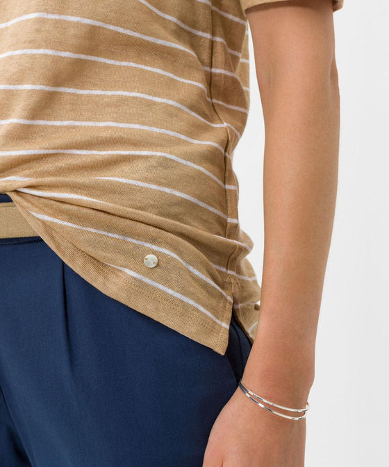 BRAX - Colletta - T-shirt rayé de lin - LE CAPITAINE D'A BORD