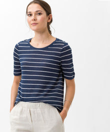  BRAX - Colletta - T-shirt rayé de lin - LE CAPITAINE D'A BORD