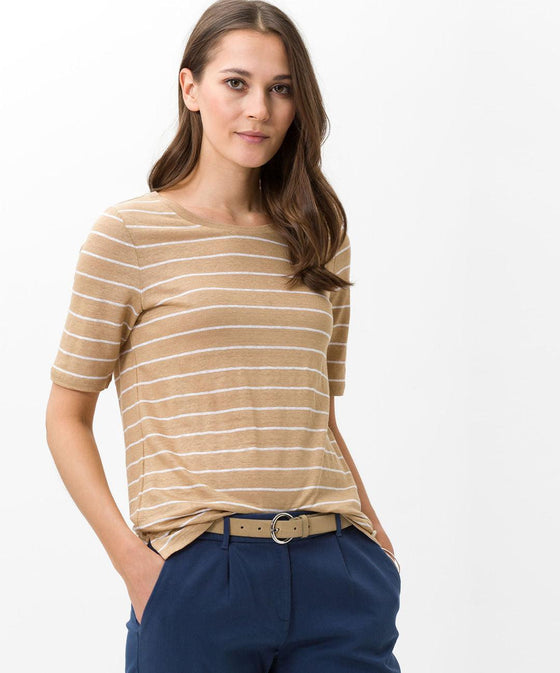 BRAX - Colletta - T-shirt rayé de lin - LE CAPITAINE D'A BORD