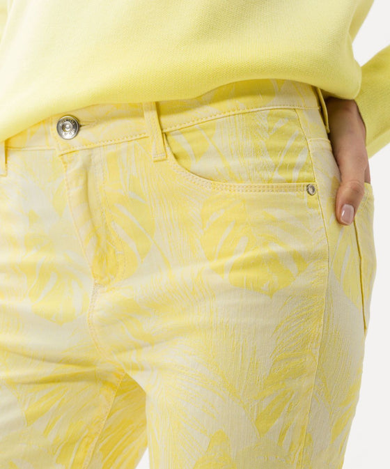 BRAX - Shakira Sun - Pantalon coton floral Free to Move - LE CAPITAINE D'A BORD