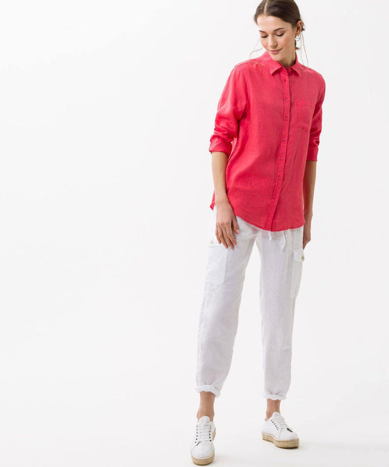 BRAX - Victoria - Blouse unie de lin - LE CAPITAINE D'A BORD