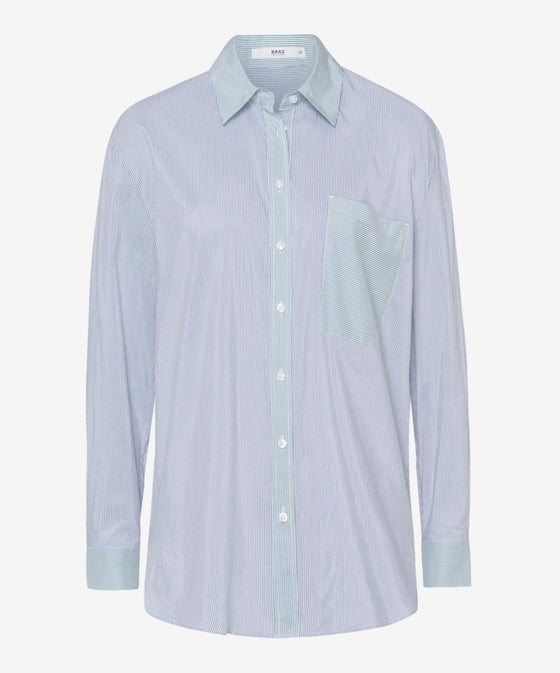 BRAX - Vivian - Blouse rayée à de coton 2 tons - LE CAPITAINE D'A BORD