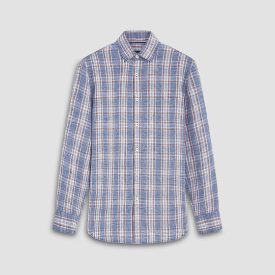 Bugatchi - Karl - Chemise manches longues de lin à carreaux - LE CAPITAINE D'A BORD