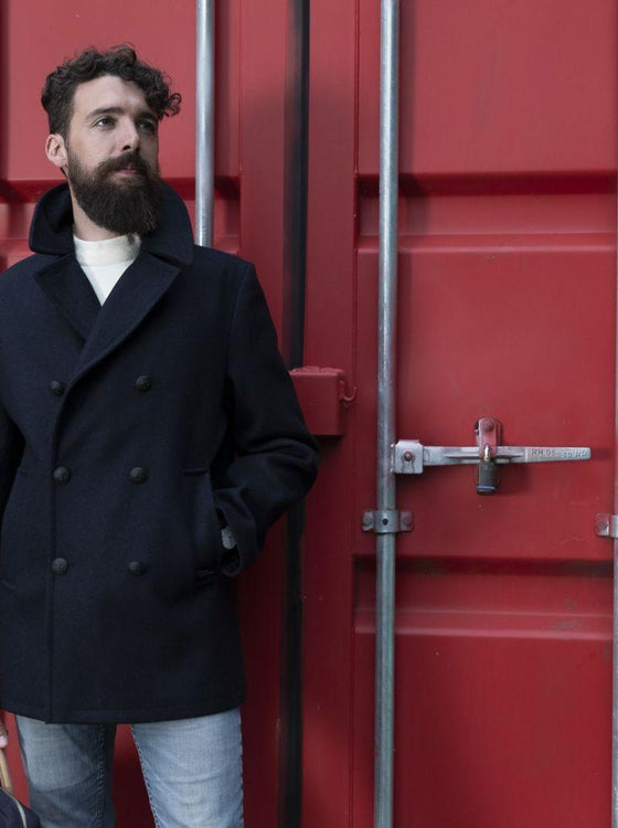 Dalmard Marine - Oslo - Caban de laine pour homme - Marine - LE CAPITAINE D'A BORD